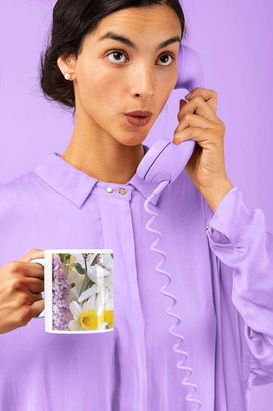 SPRING FLOWERS - White glossy mug