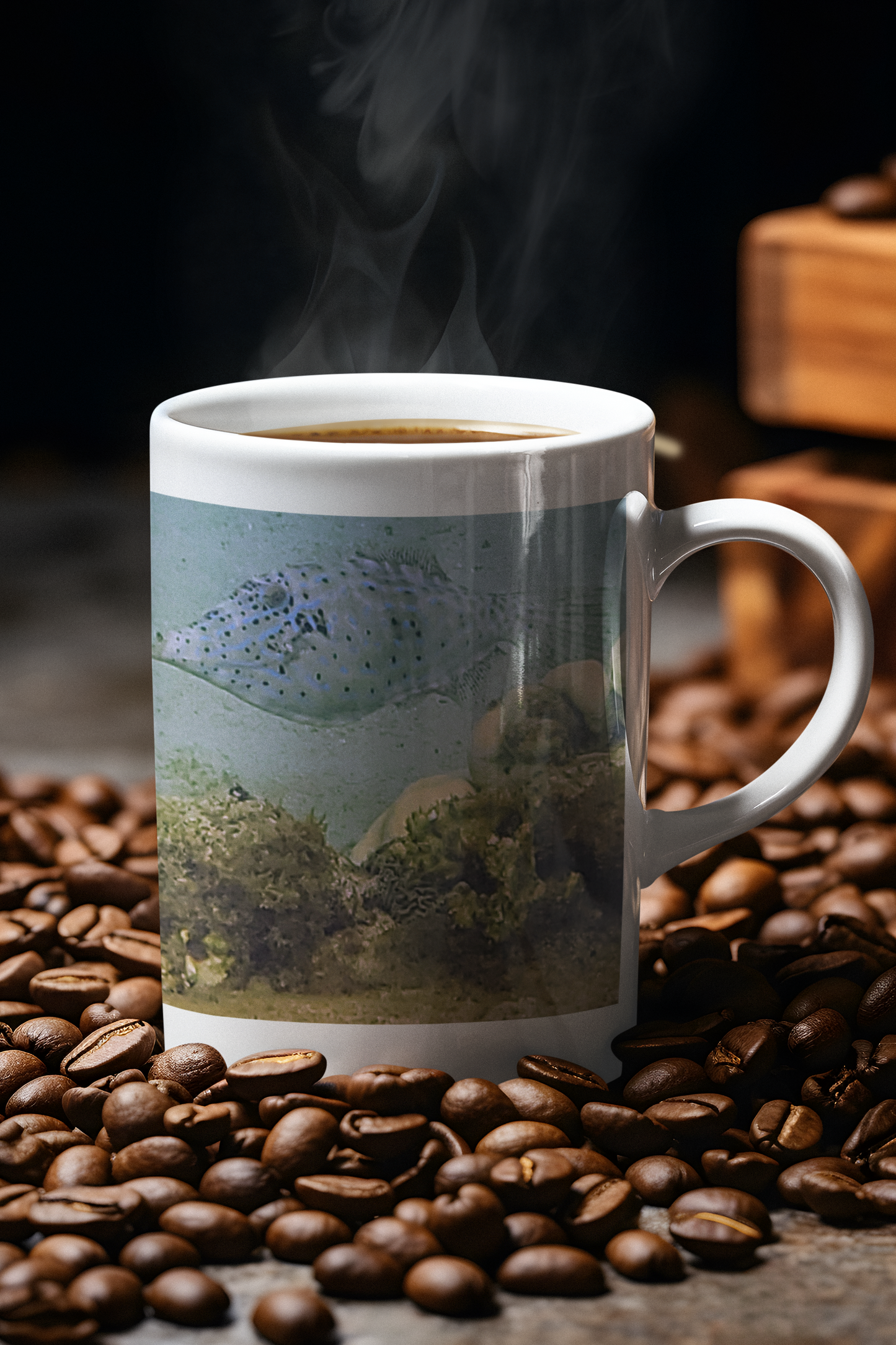 11 oz Ceramic Mug - Wagonesta - Blue Fish
