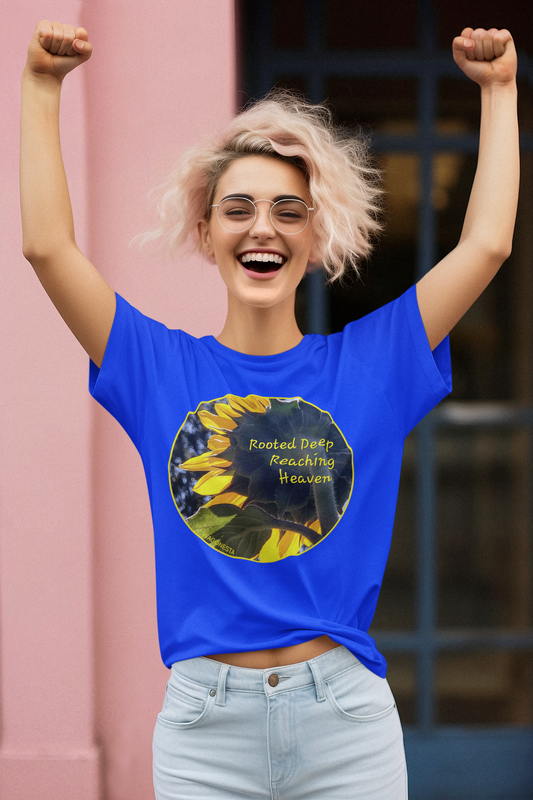 FAITH - ROOTED DEEP, REACHING HEAVEN - Women's 100% Cotton Short Sleeve Tee