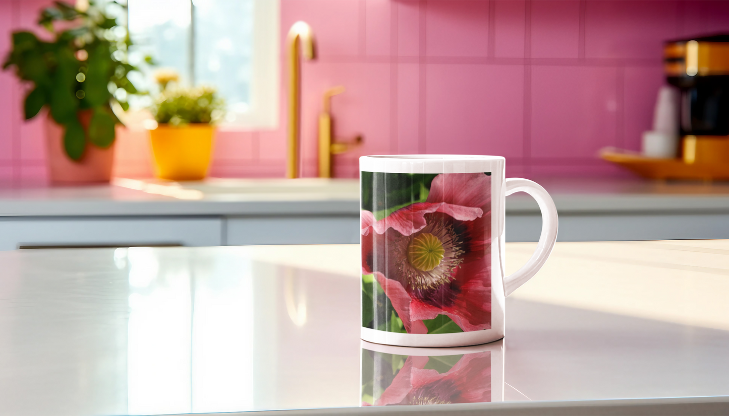 11 oz. Two-Tone Mug (Pink) - Wagonesta - Oriental Poppy