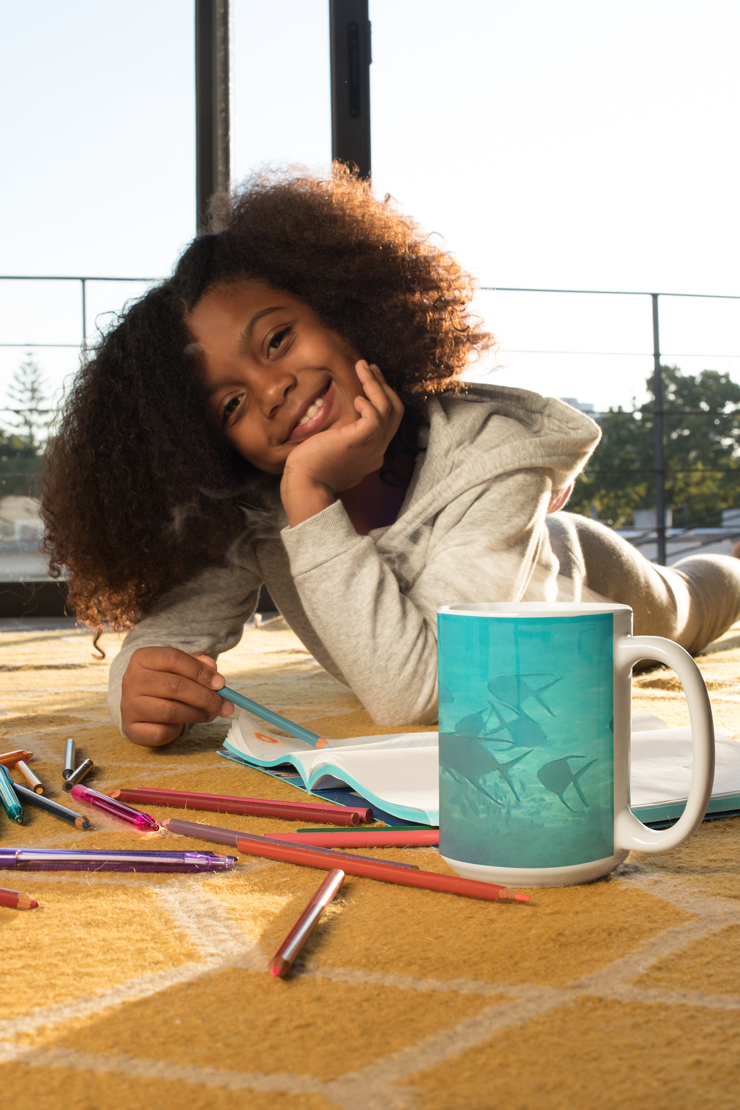 15 ounce Ceramic Mug - Wagonesta - School of Fish