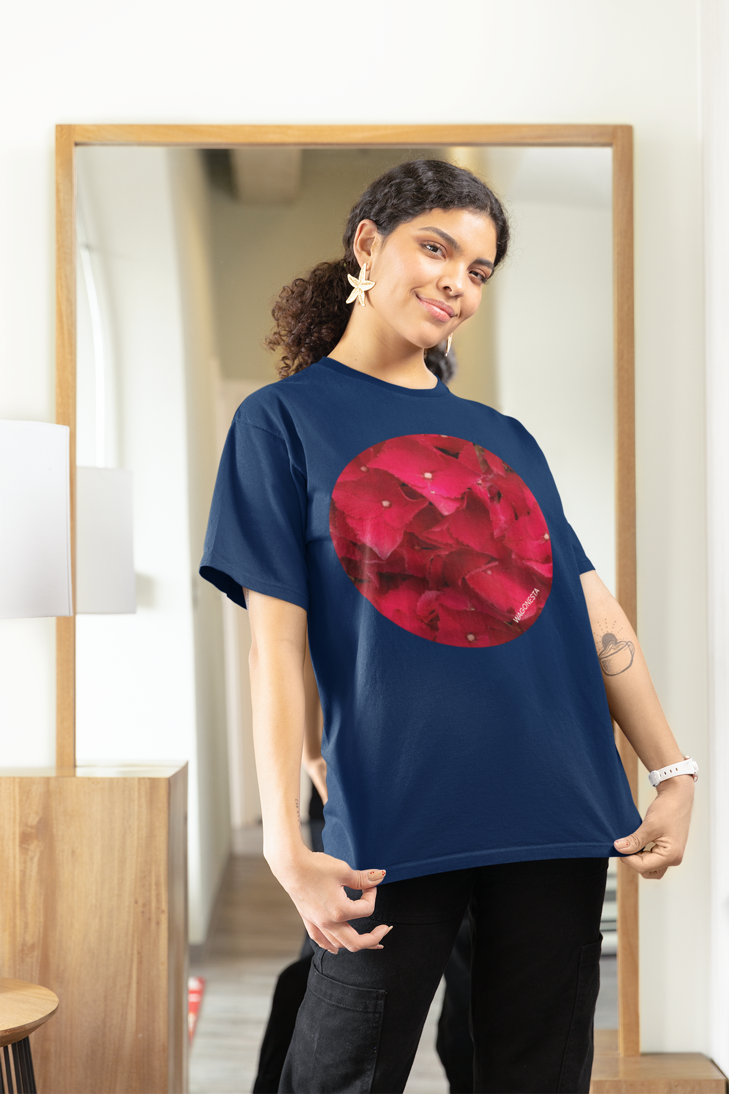Red Hydrangea- Women's Softstyle Tee - Gildan - Mug 'n Tee