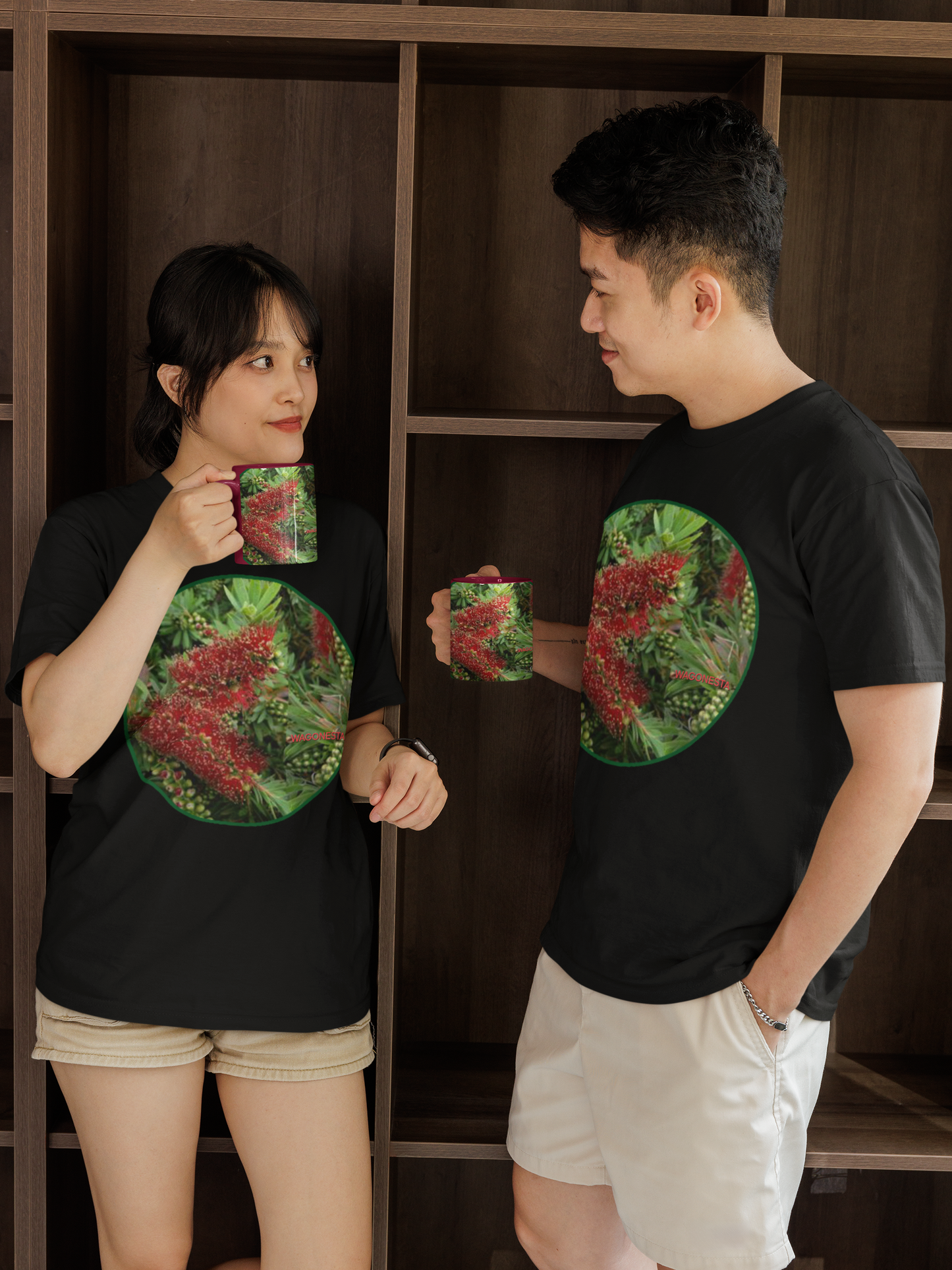 Gold Tipped Bottlebrush - Unisex Jersey Short Sleeve Tee - Bella+Canvas +Mug 'n Tee