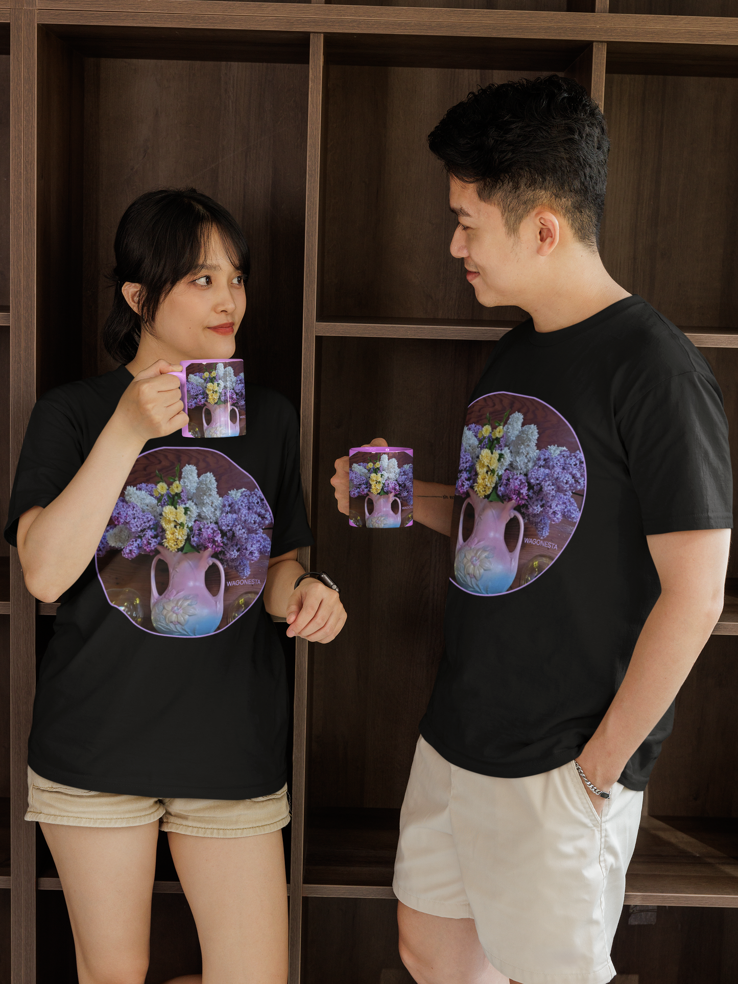 Lilacs in a Vase - Unisex Jersey Short Sleeve Tee - Bella+Canvas+ Mug 'n Tee