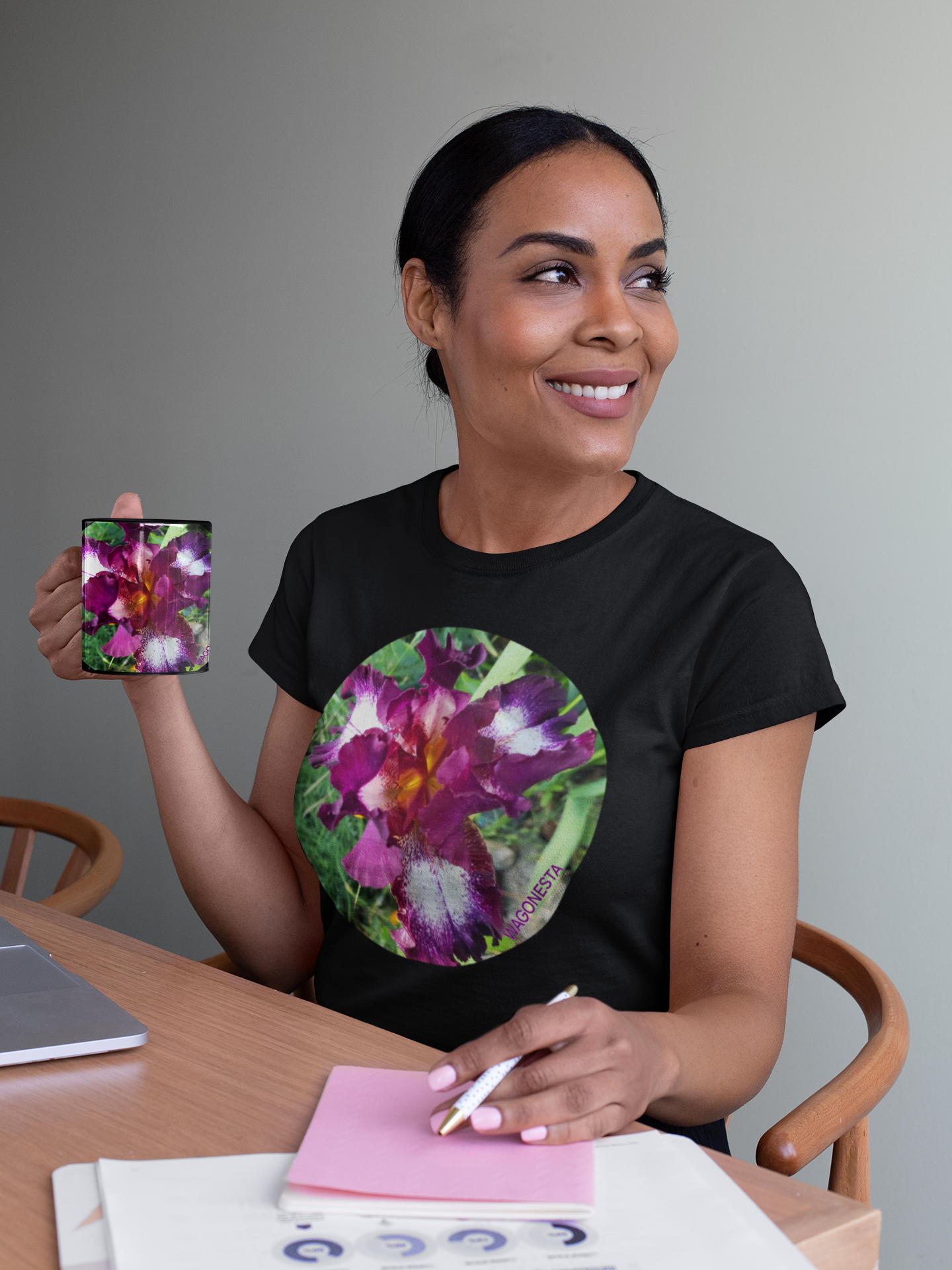 Variegated Iris- Women's Softstyle Tee - Gildan+ Mug 'n Tee