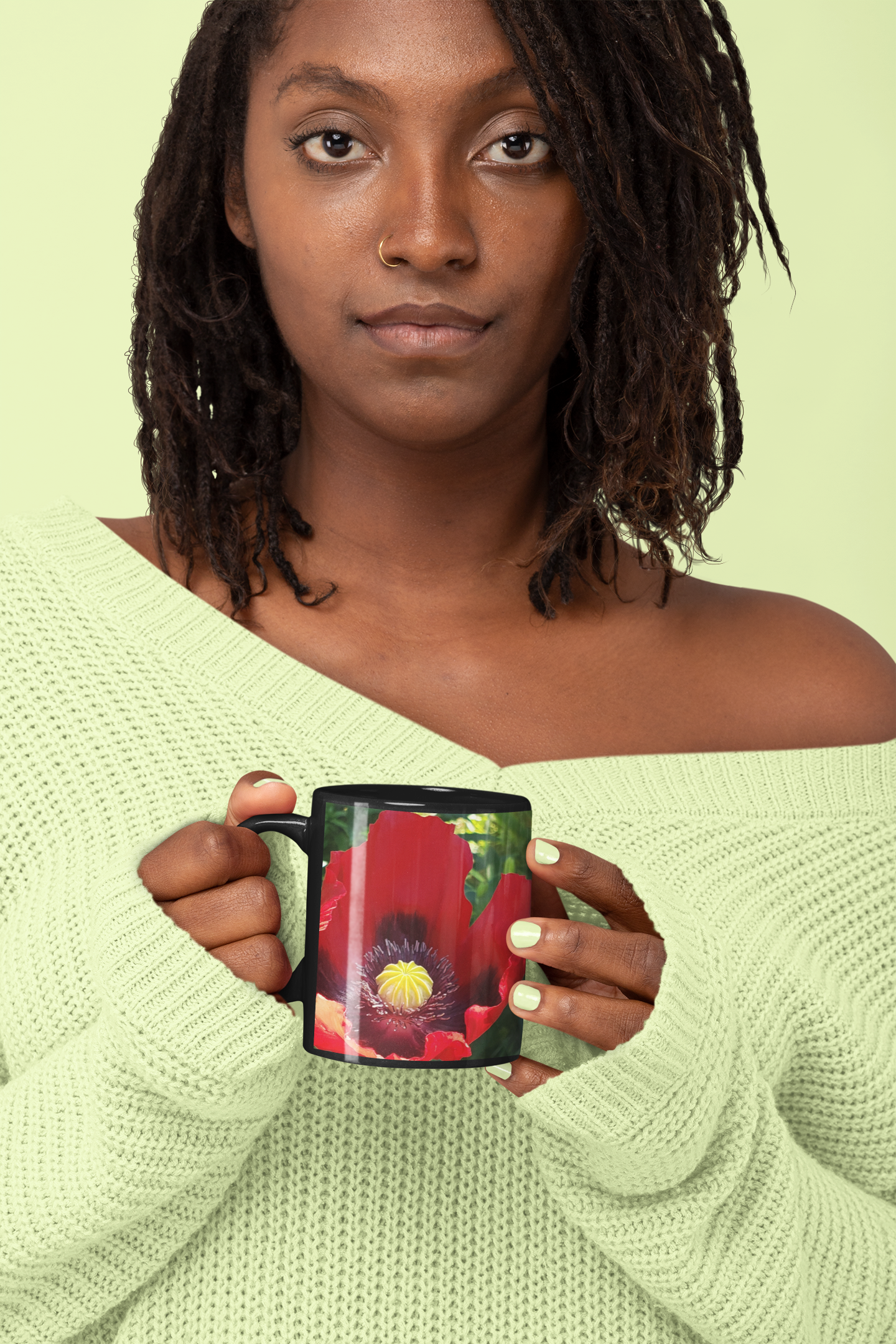 POPPY - Black Glossy Mug