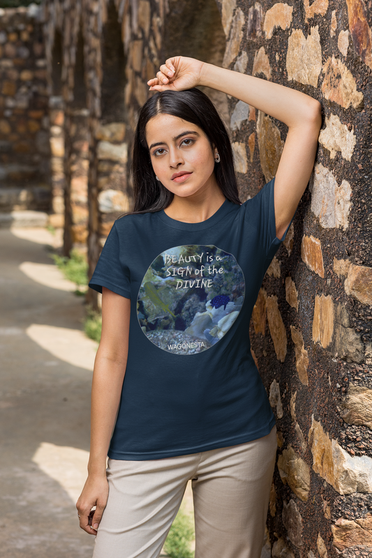 FAITH - BEAUTY is a SIGN of the DIVINE- Women's 100% Cotton Short Sleeve Tee