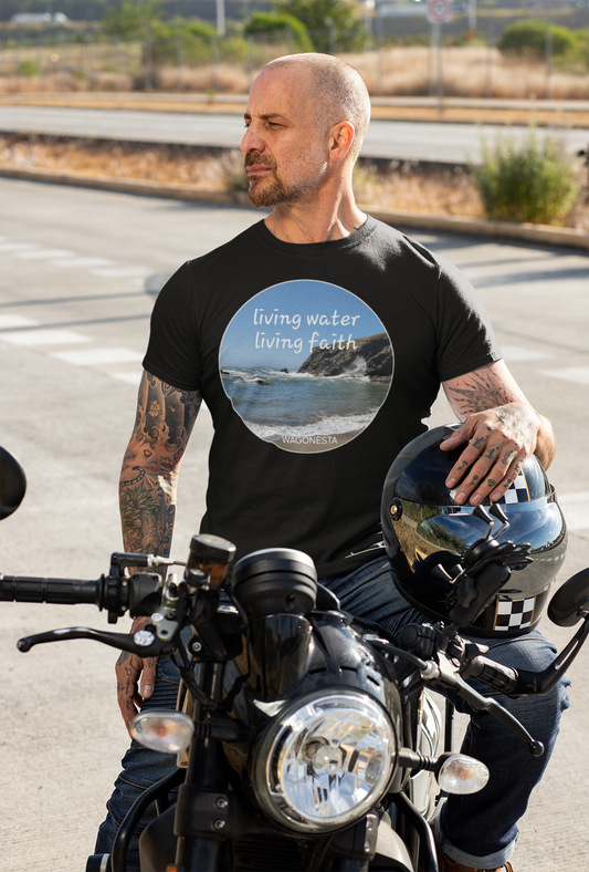 FAITH - LIVING WATER LIVING FAITH- Men's Short Sleeve Tee Shirt