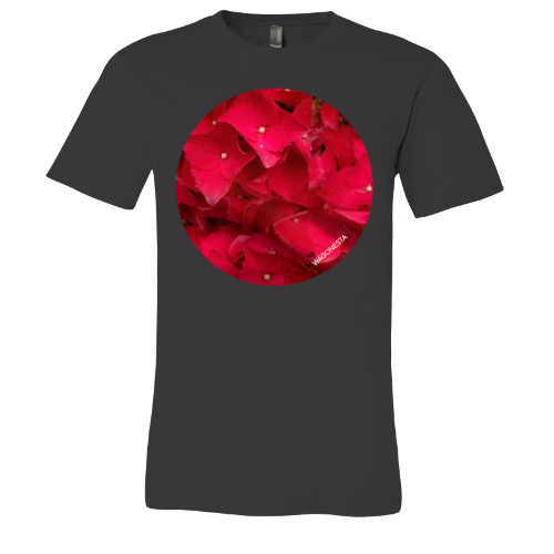 Red Hydrangea - Unisex Jersey Short Sleeve Tee - Bella+Canvas + Mug 'n Tee