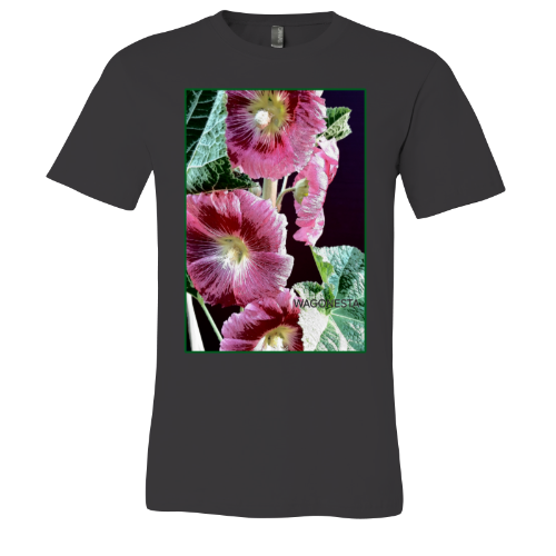 Hollyhocks - Unisex Jersey Short Sleeve Tee - Bella+Canvas + Mug 'n Tee