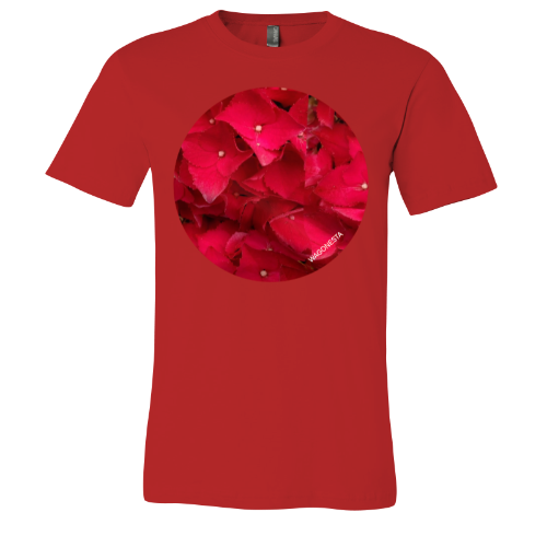 Red Hydrangea - Unisex Jersey Short Sleeve Tee - Bella+Canvas + Mug 'n Tee