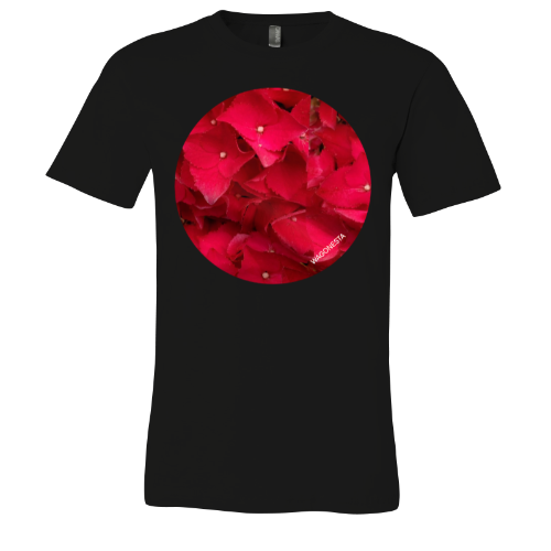 Red Hydrangea - Unisex Jersey Short Sleeve Tee - Bella+Canvas + Mug 'n Tee
