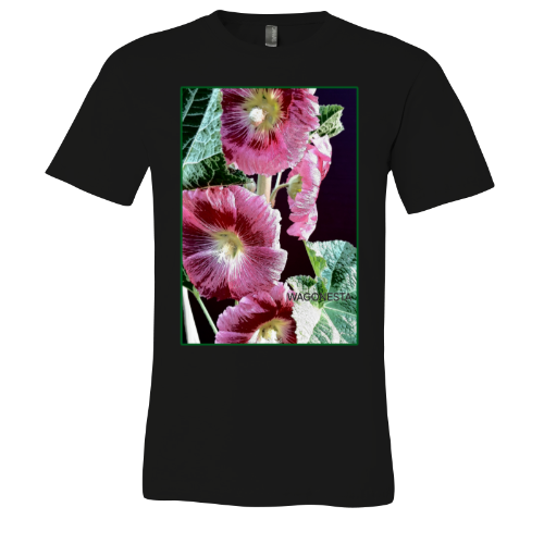 Hollyhocks - Unisex Jersey Short Sleeve Tee - Bella+Canvas + Mug 'n Tee