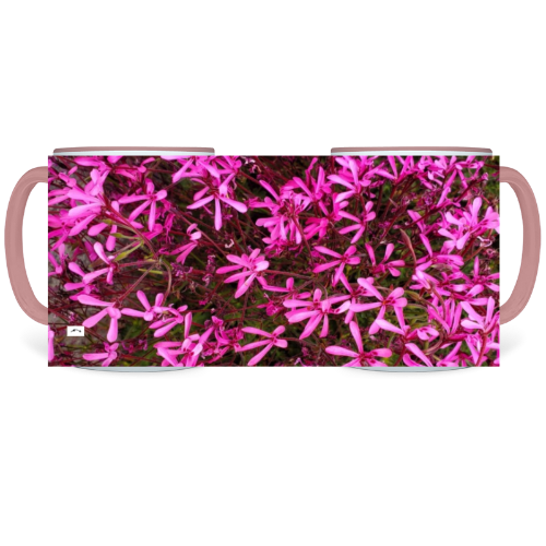 11 oz. Two-Tone Mug (Pink) - Wagonesta - Tiny Pink Petals