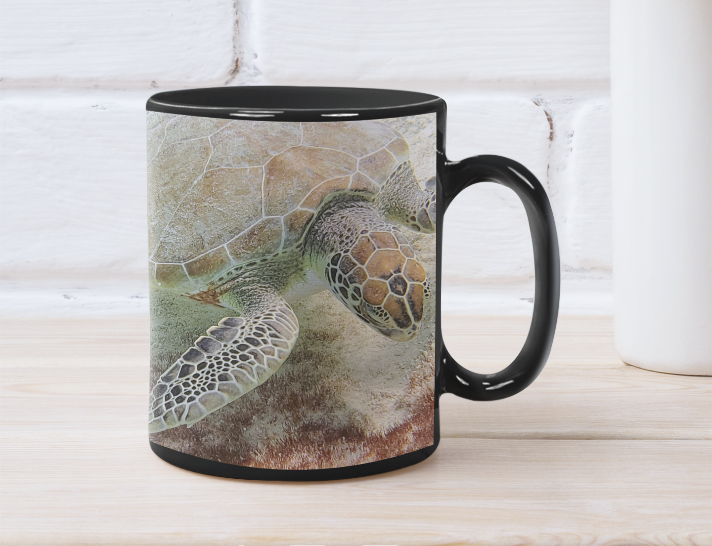 11 oz Black Mug - Wagonesta - Turtle Time