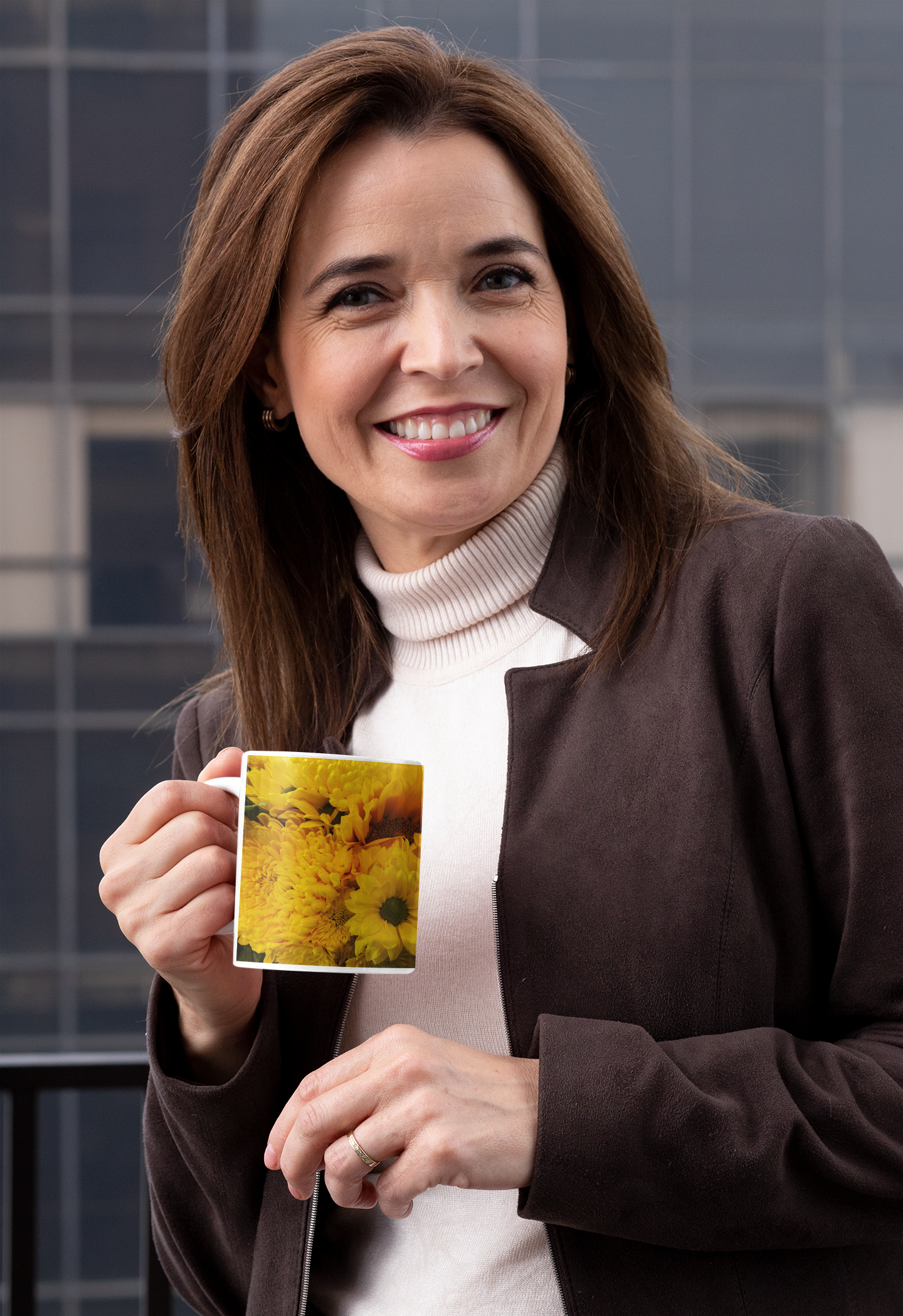 11 oz Ceramic Mug - Wagonesta- Yellow Bouquet