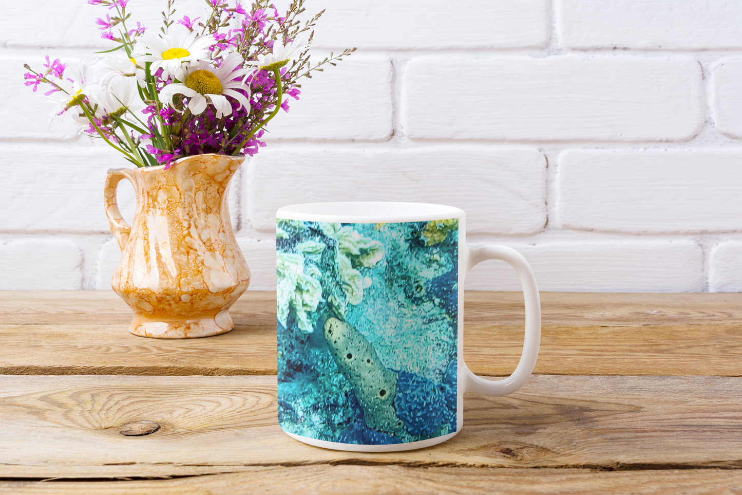 11 oz Ceramic Mug - Wagonesta - Shades of Coral