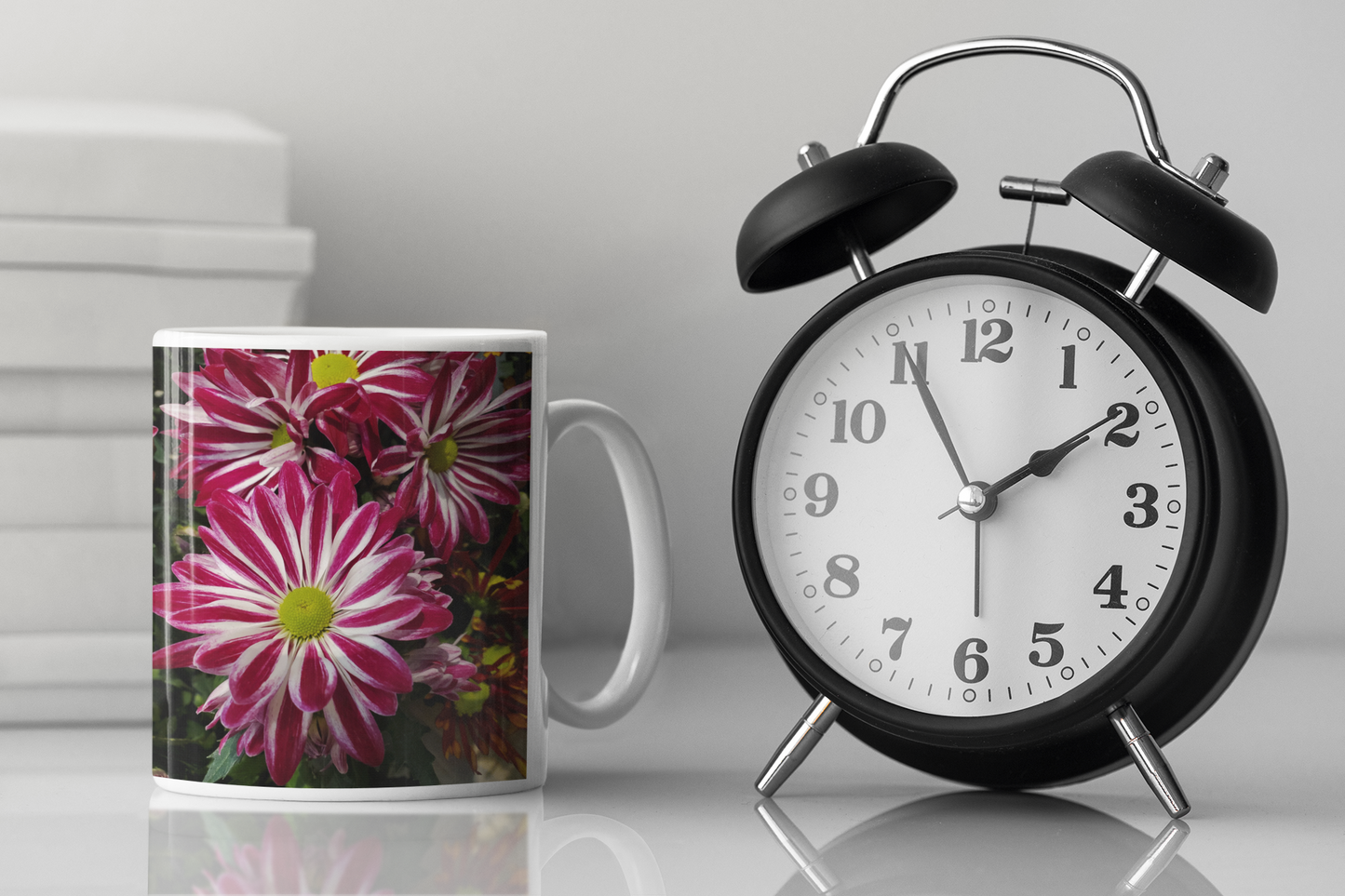 11 oz Ceramic Mug - Wagonesta - Striped Flowers