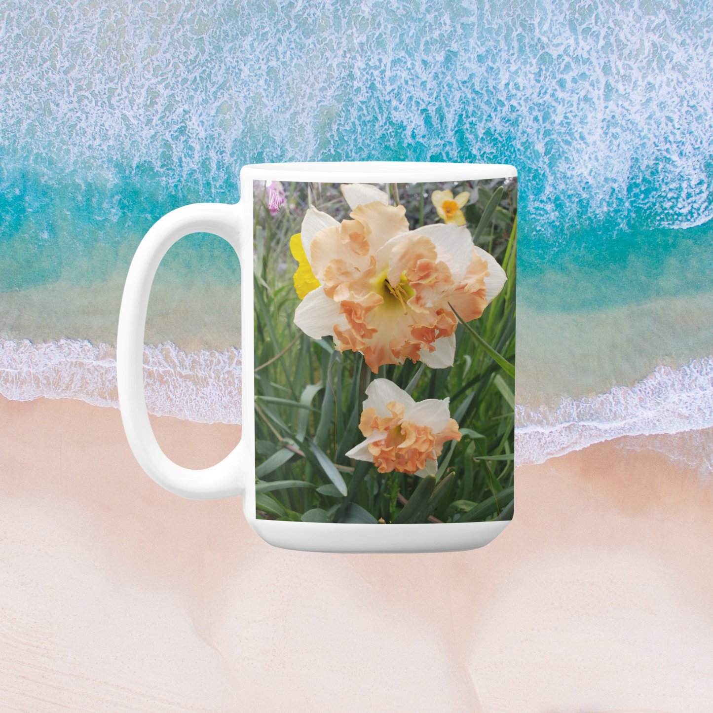 15 oz Ceramic Mug - Wagonesta  - Daffodil Doubles