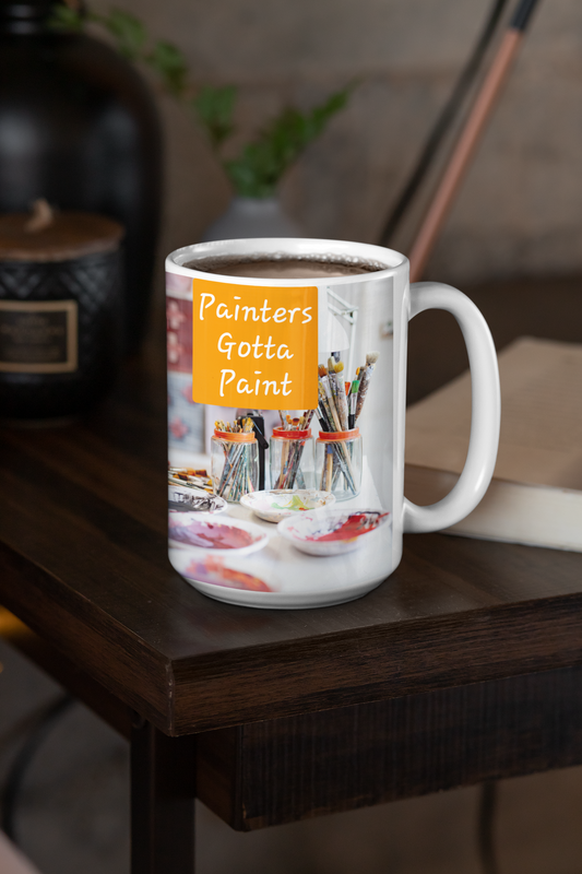 15 oz Ceramic Mug - Wagonesta - Painters Gotta Paint