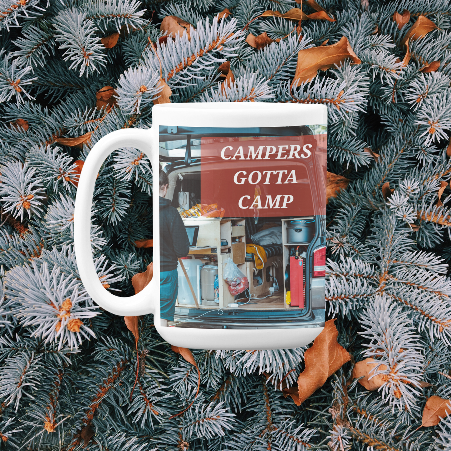 15 oz Ceramic Mug - Wagonesta  - Campers Gotta Camp