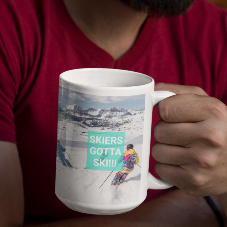 15 oz Ceramic Mug - Wagonesta - Skiers Gotta Ski