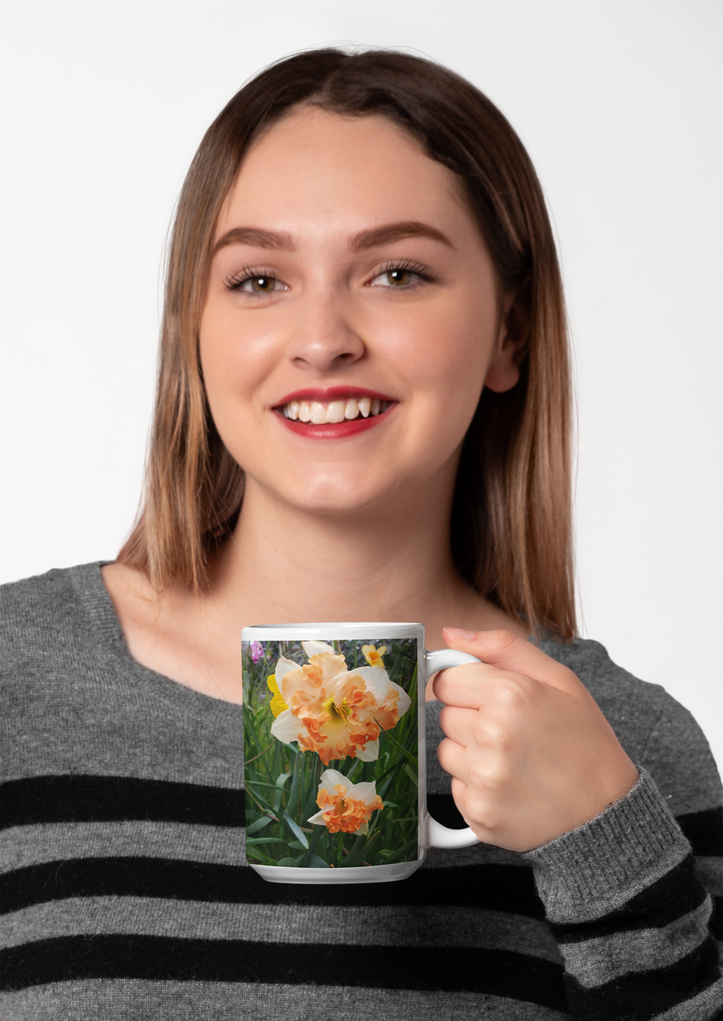 15 oz Ceramic Mug - Wagonesta  - Daffodil Doubles