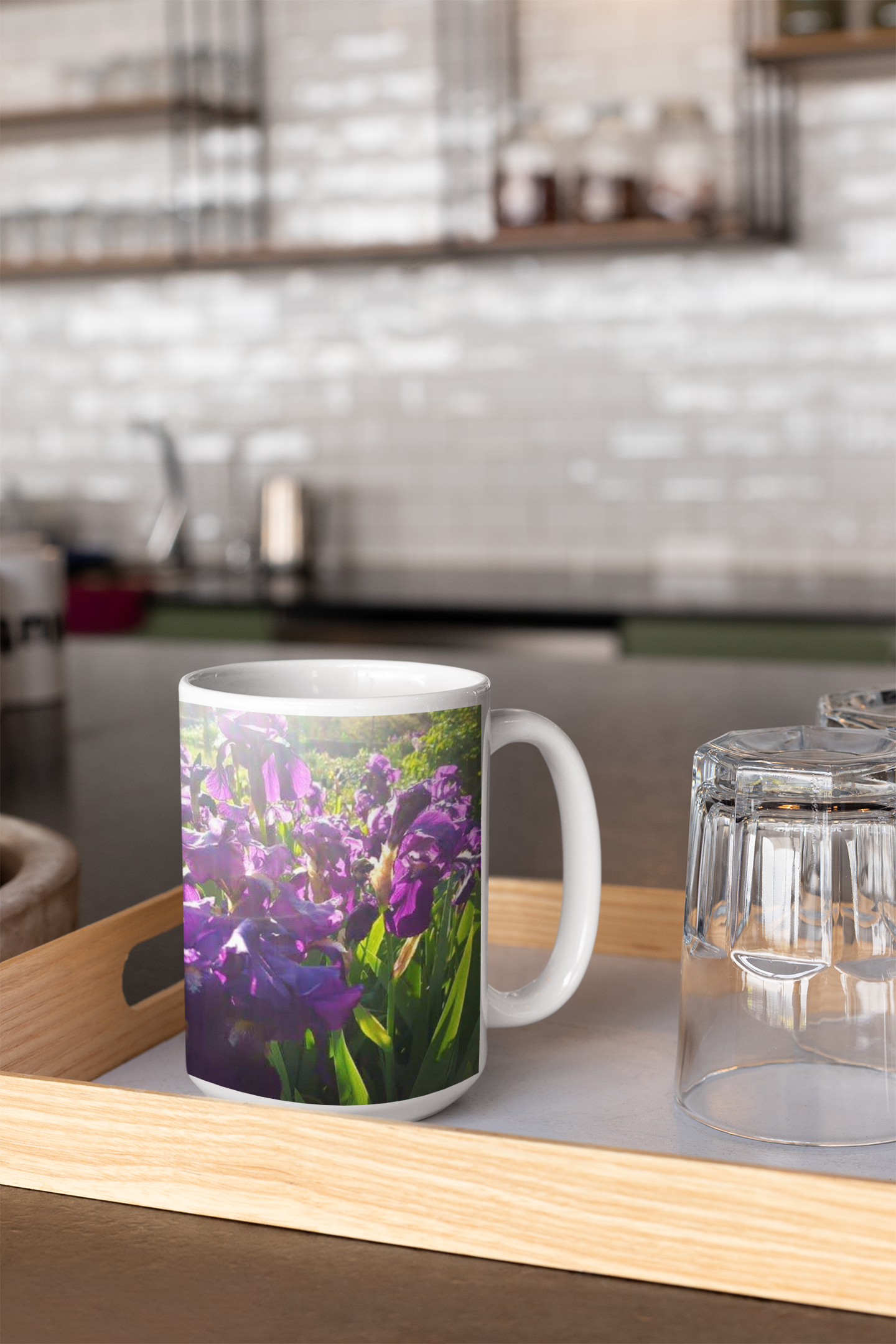 15 oz Ceramic Mug - Wagonesta - A Field of Iris