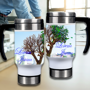 13 oz. SS Travel Mug with Handle - Templates for You to Personalize