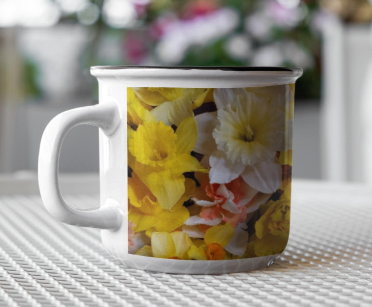 Enamel Mug -  Wagonesta - Daffodil Mixed Bouquet