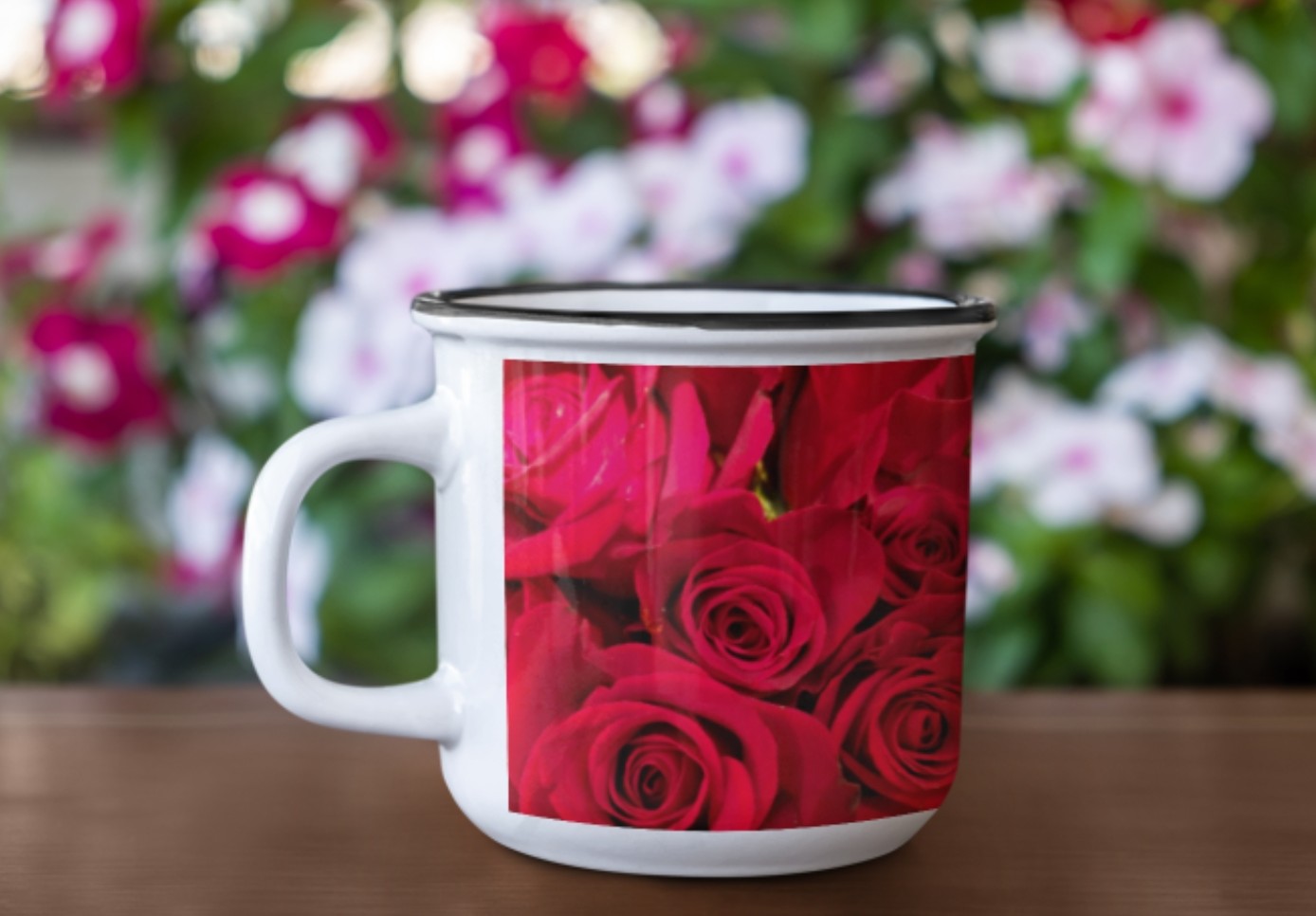 Enamel Mug - Wagonesta- Red Roses