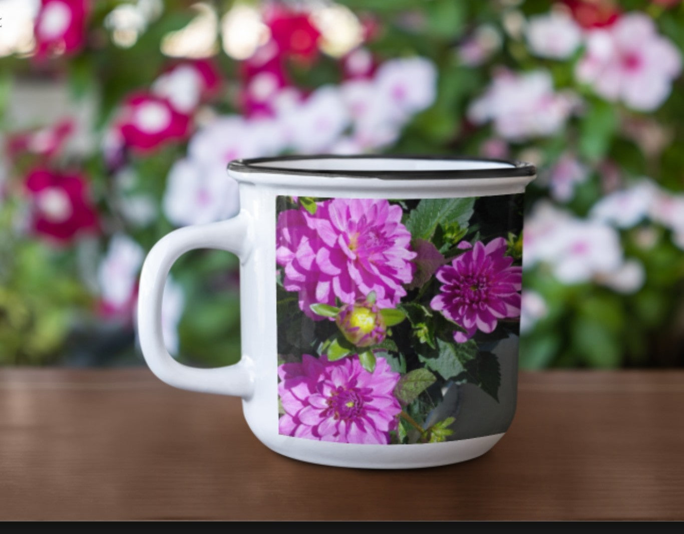 Enamel Mug - Wagonesta - Bright Pink Blooms