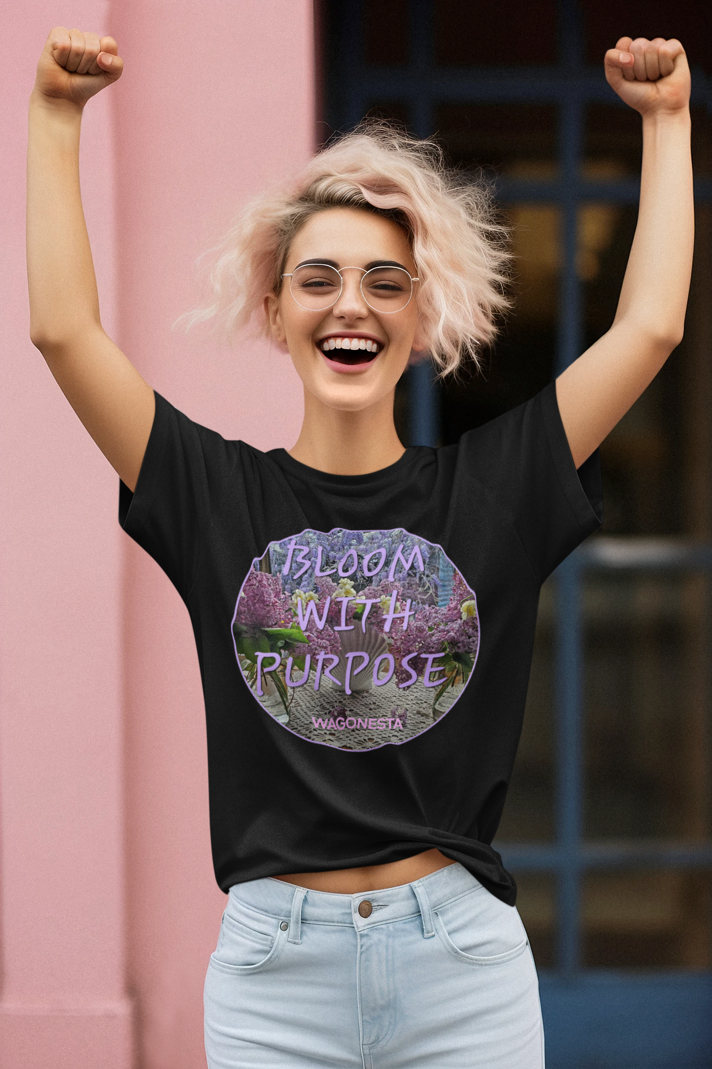 FAITH - BLOOM WITH PURPOSE - Women's 100% Cotton Short Sleeve Tee