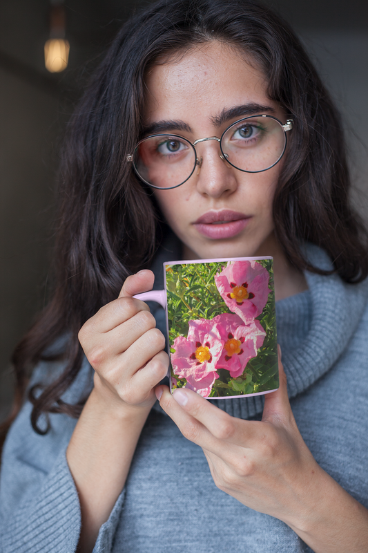 11 oz. Two-Tone Mug (Pink) - Wagonesta - Rock Rose