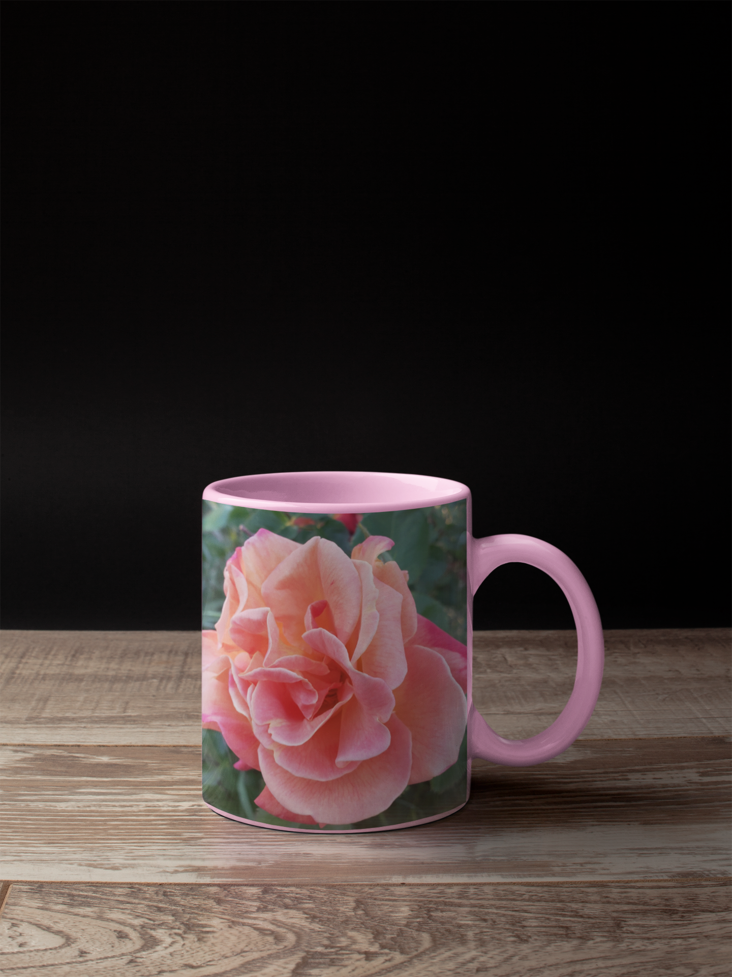 11 oz. Two-Tone Mug (Pink) - Wagonesta - Lt. Pink Roses