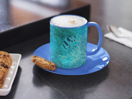 11 oz. Two-Tone Mug (Blue) - Wagonesta- Lovely Sea