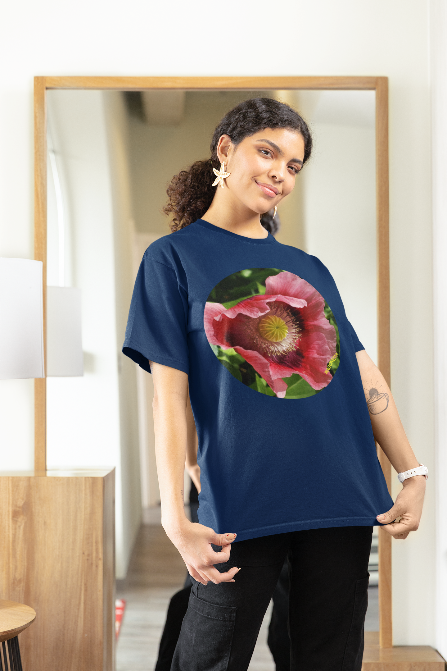 Oriental Poppy Women's Softstyle Tee - Gildan + Mug  'n Tee