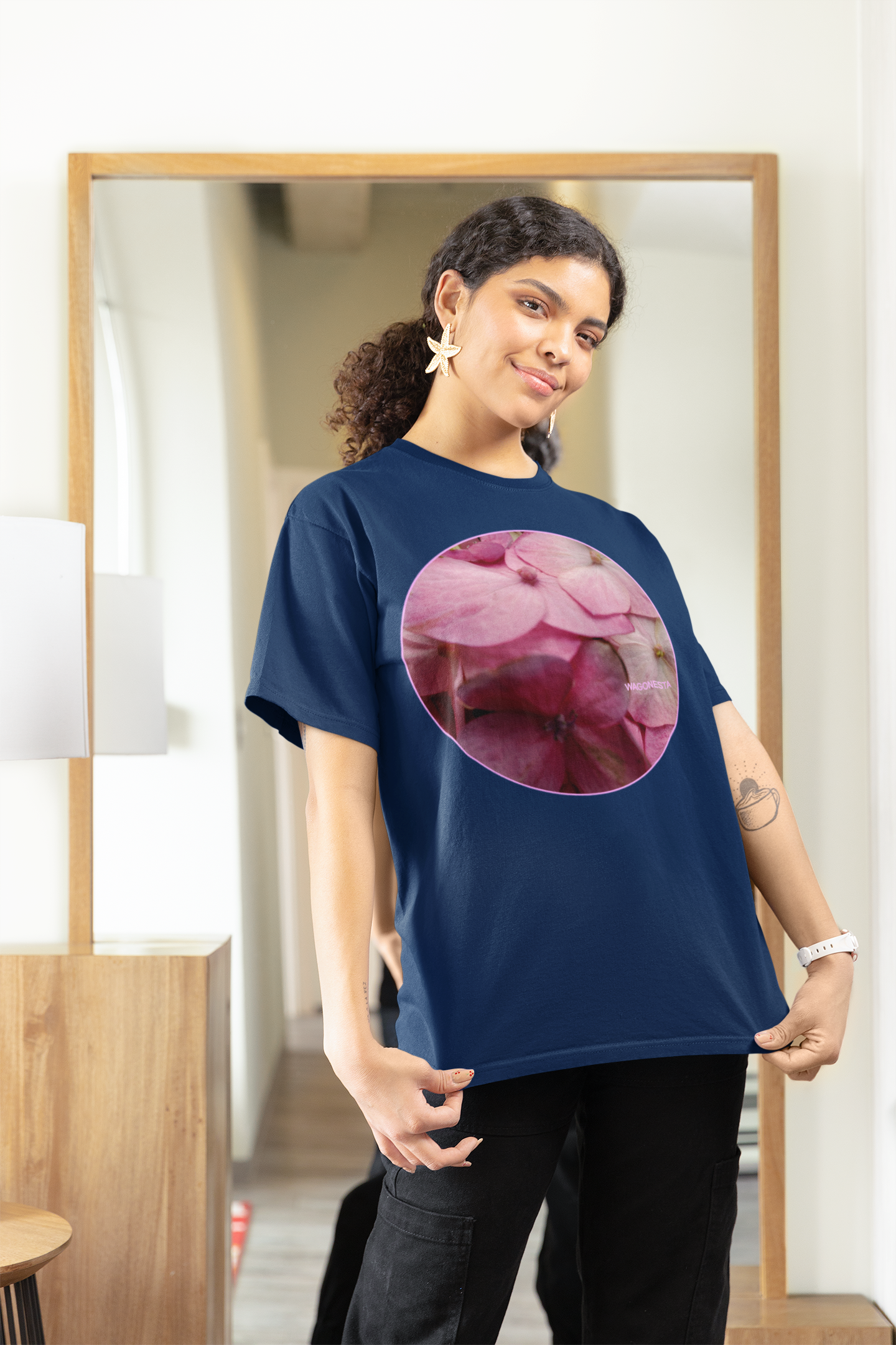 Pink Hydrangea- Women's Softstyle Tee - Gildan +Mug 'n Tee