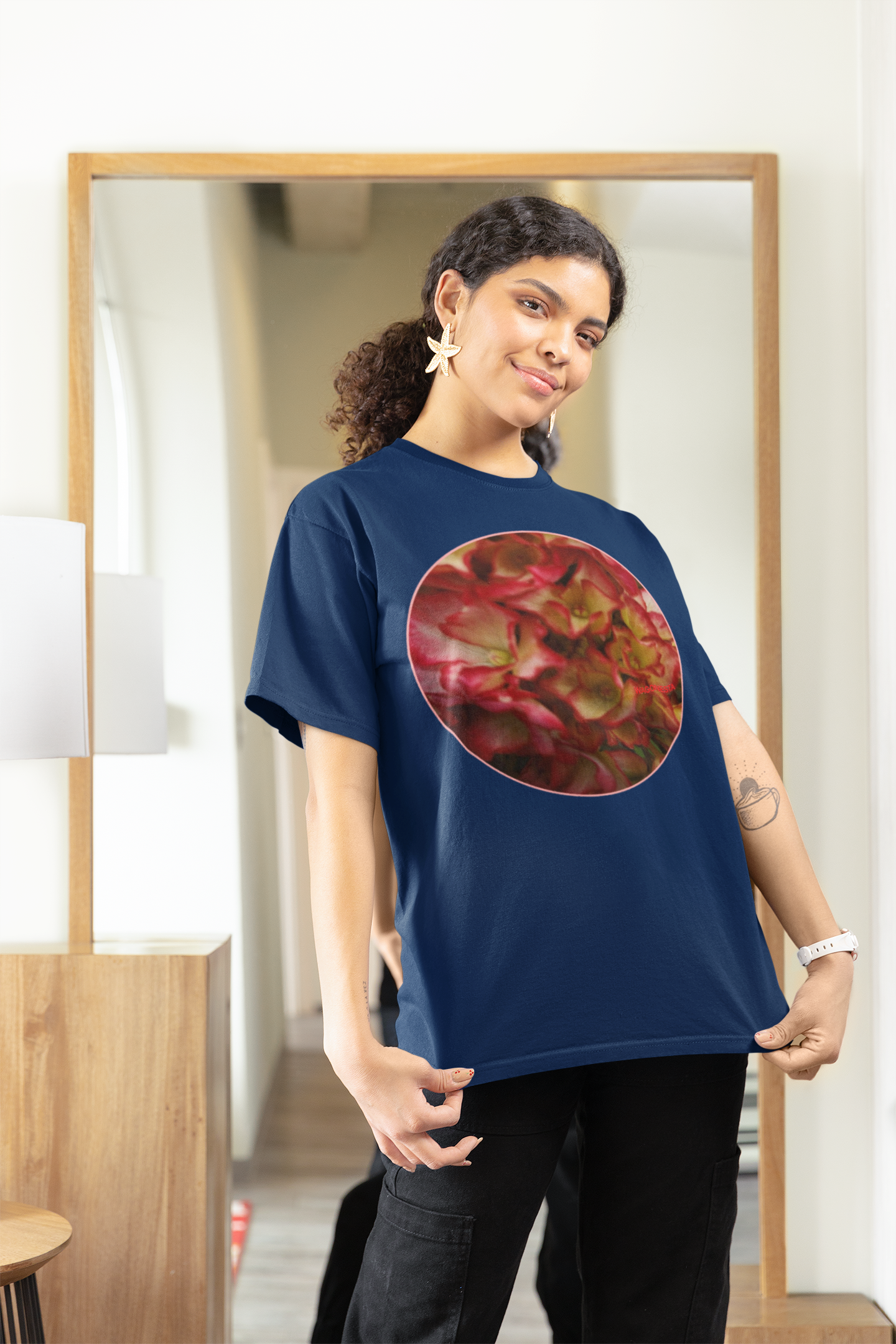 Rose Color Hydrangea- Women's Softstyle Tee - Gildan + Mug 'n Tee