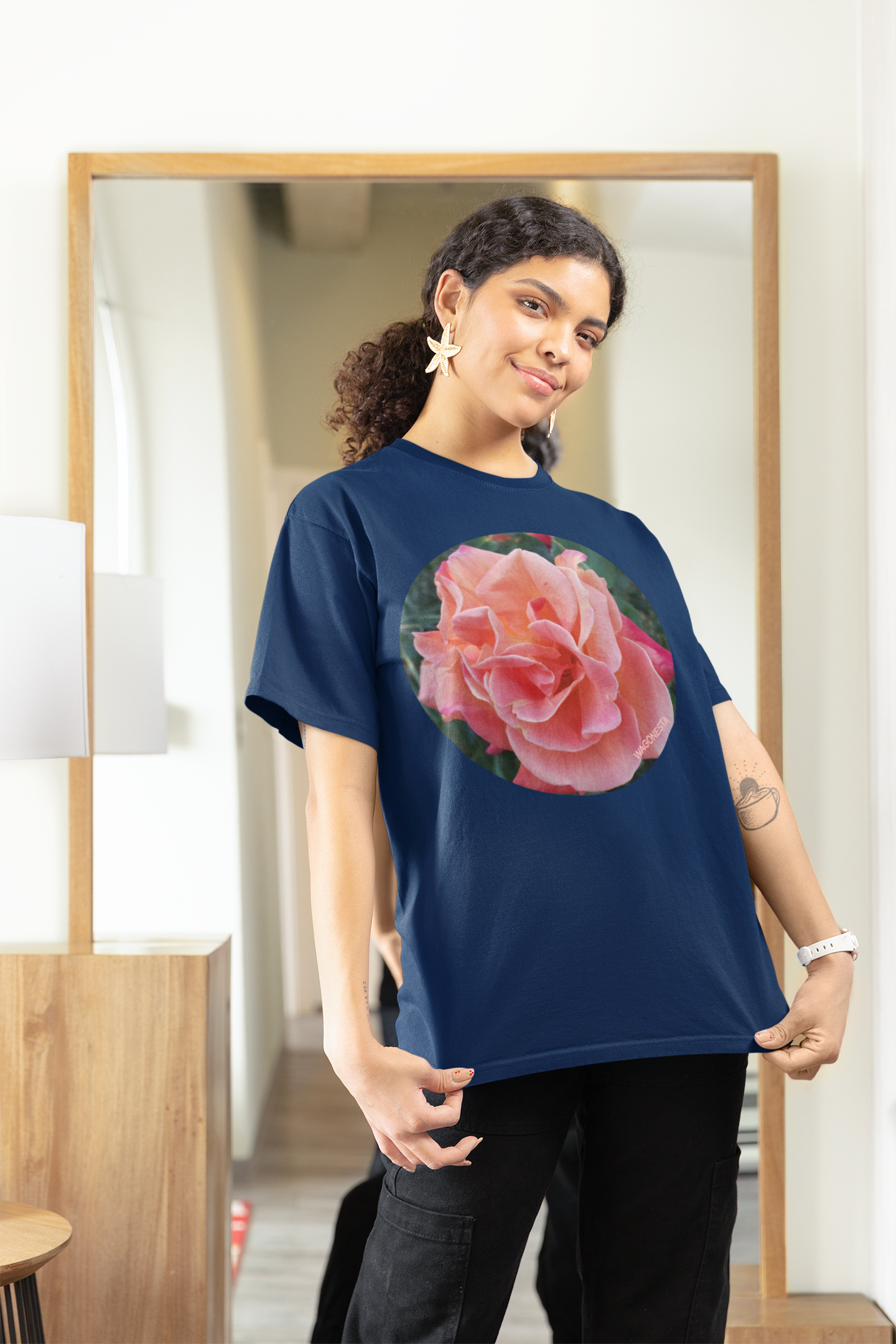 Peach Rose - Women's Softstyle Tee - Gildan- Mug 'n  Tee