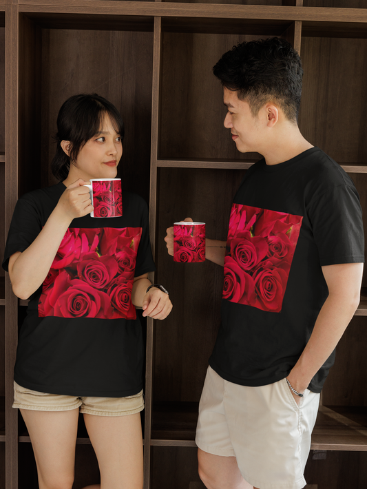 Red Roses - Unisex Jersey Short Sleeve Tee - Bella+Canvas+Mug 'n Tee