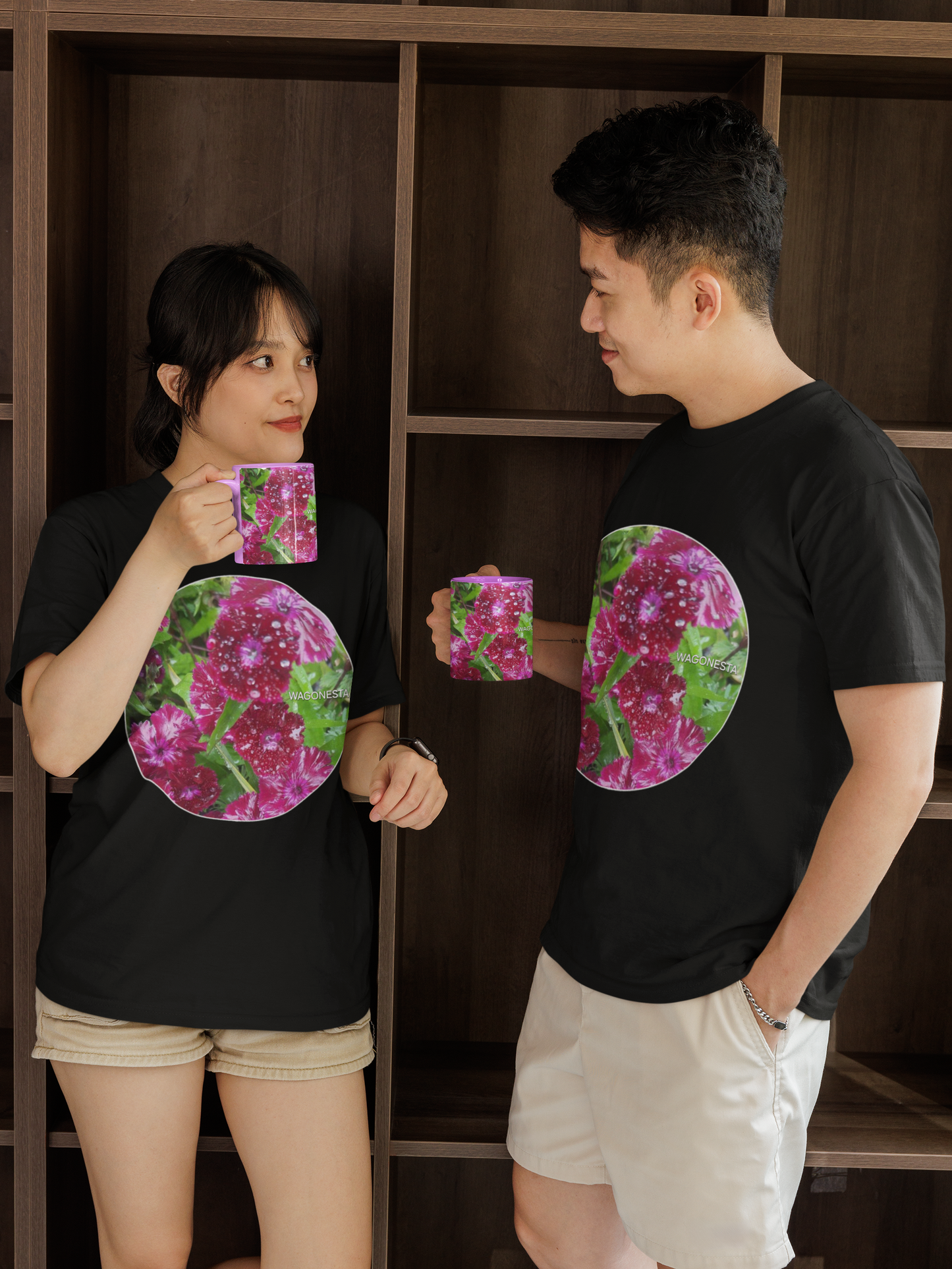 Raindrops on Petals - Unisex Jersey Short Sleeve Tee - Bella+Canvas +Mug 'n Tee