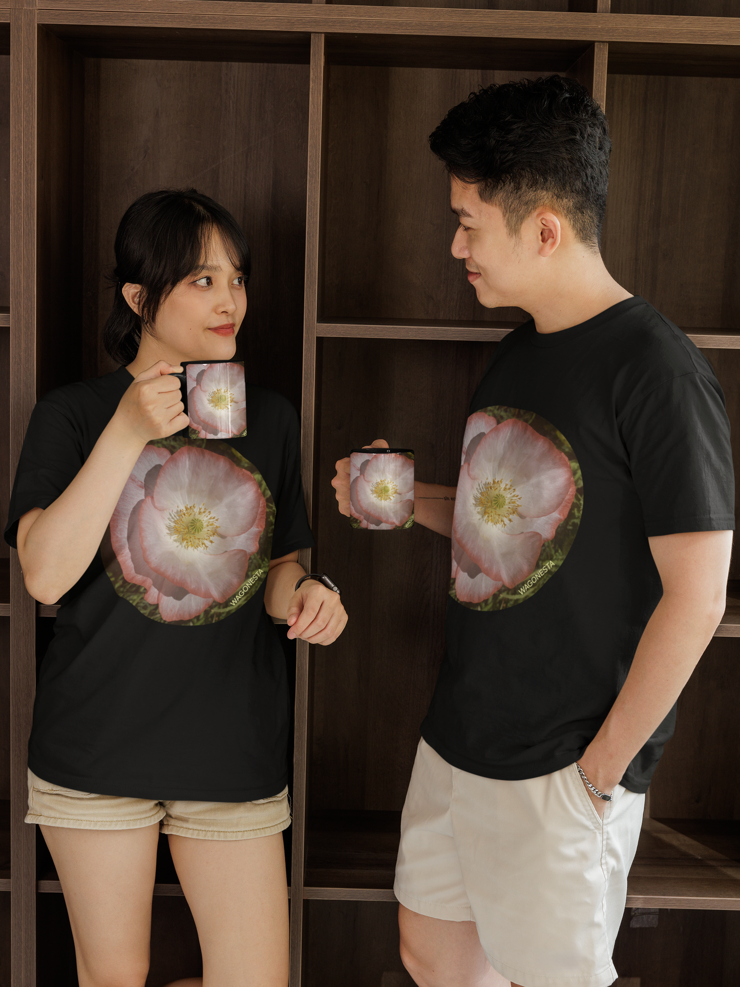 Double Poppy - Unisex Jersey Short Sleeve Tee - Bella+Canvas + Mug 'n Tee