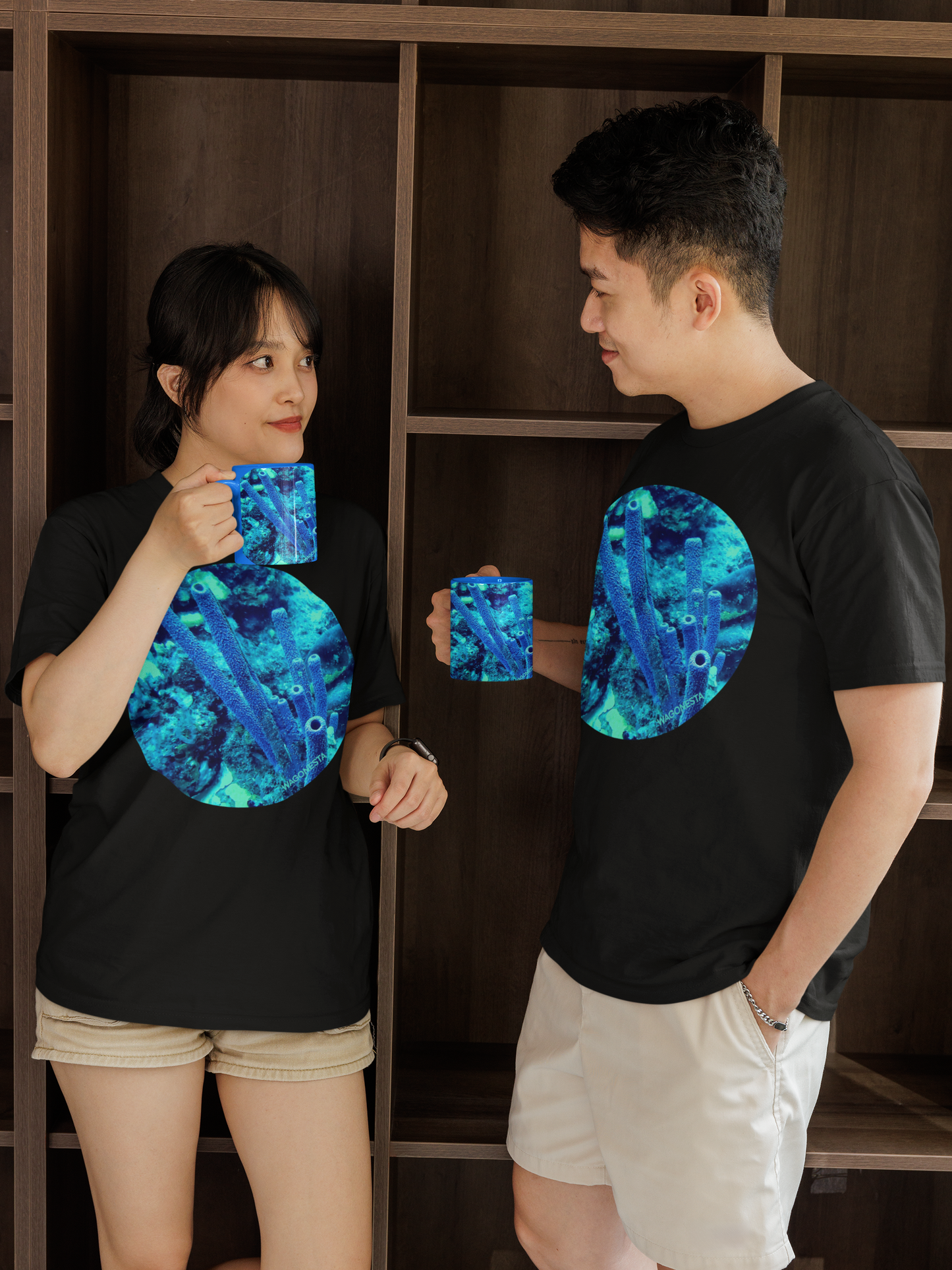 Sponges in the Sea - Unisex Jersey Short Sleeve Tee - Bella+Canvas + Mug Tee