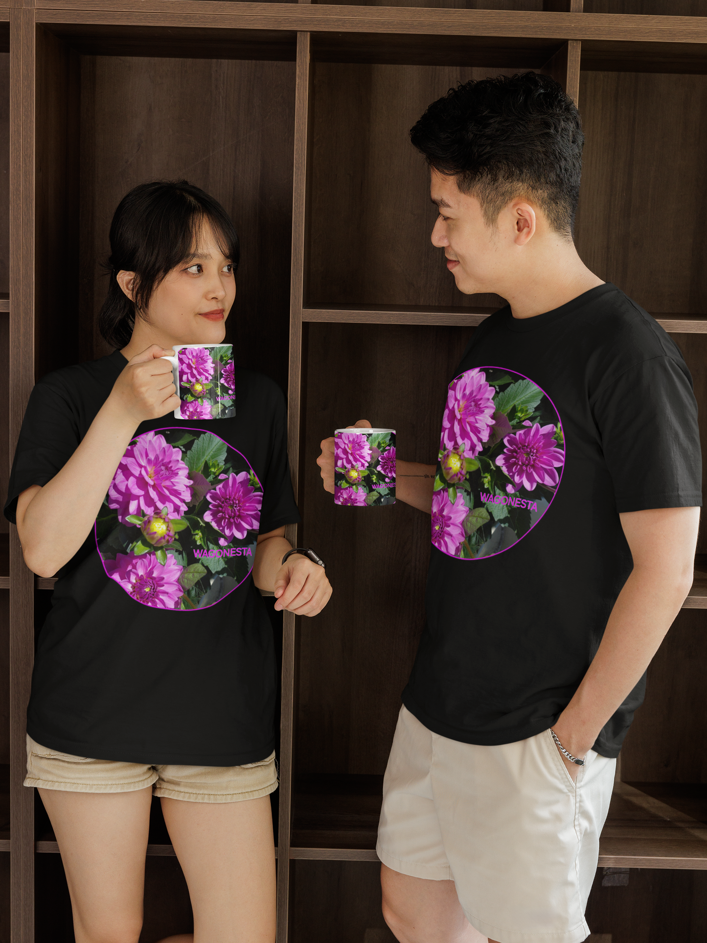 Bright Pink Blooms - Unisex Jersey Short Sleeve Tee - Bella+Canvas+Mug 'n Tee