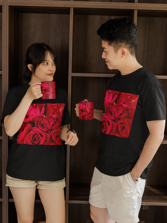 Red Roses - Unisex Jersey Short Sleeve Tee - Bella+Canvas + Mug 'n Tee