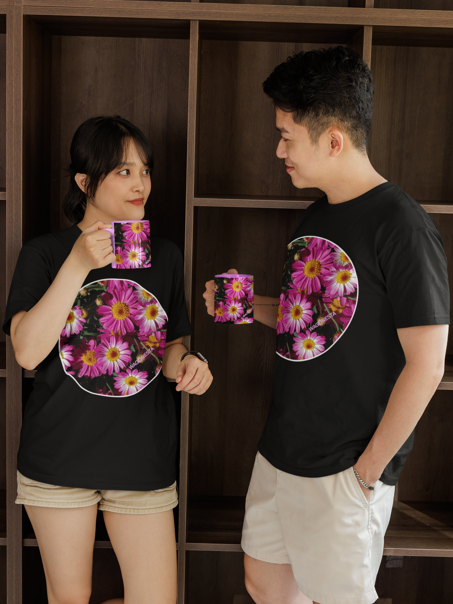 Pink Posies  - Unisex Jersey Short Sleeve Tee - Bella+Canvas + Mug 'n Tee