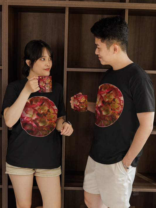 Red Edged Hydrangea- Unisex Jersey Short Sleeve Tee - Bella+Canvas + Mug ' n Tee