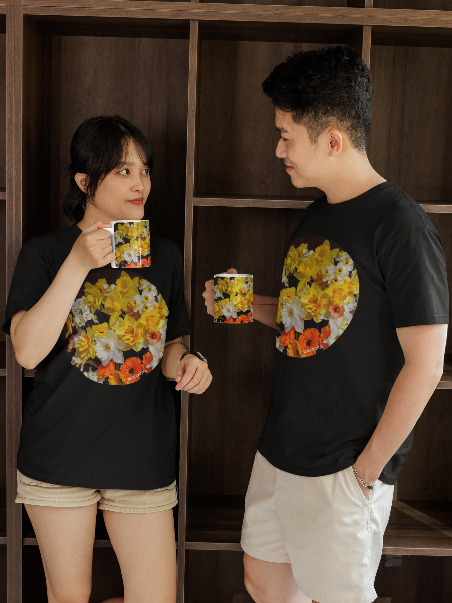 Large Daffodil Bouquet-Unisex Jersey Short Sleeve Tee - Bella+Canvas+Mug 'n Tee