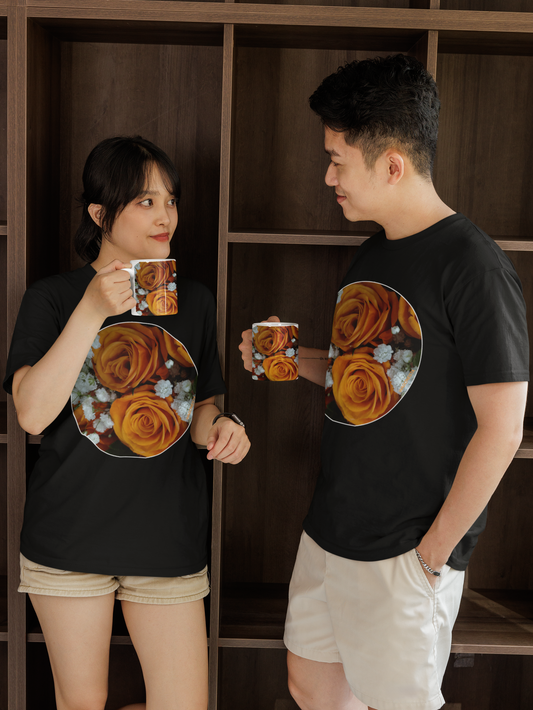 Orange Roses - Unisex Jersey Short Sleeve Tee - Bella+Canvas+Mug 'n Tee